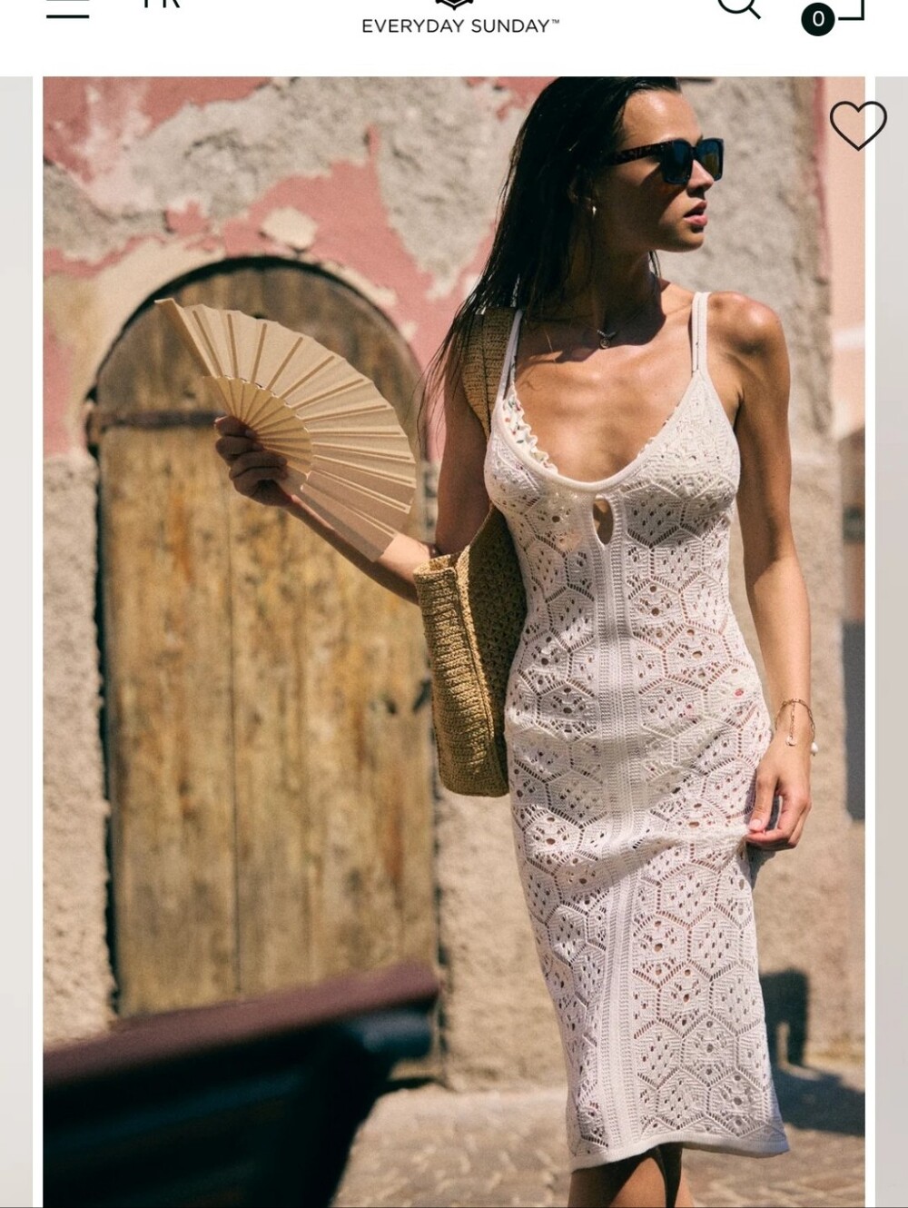 White Crochet Coverup Dress by Everyday Sunday L Bikini Coverup